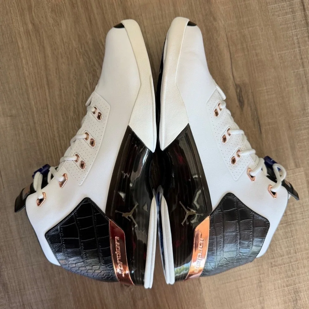 Air Jordan 17+ Retro Copper White Black Men Basketball Shoes 832816-122 Size 13